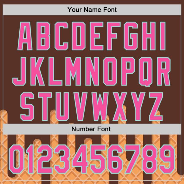 Custom Brown Pink-Ice Blue Foodie Dripping Ice Cream Authentic Baseball Jersey