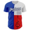 Custom Blue White Red-Navy Texas Flag Guitar City Edition Authentic Baseball Jersey