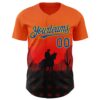 Custom Orange Thunder Blue-Yellow Texas Cowboy City Edition Authentic Baseball Jersey
