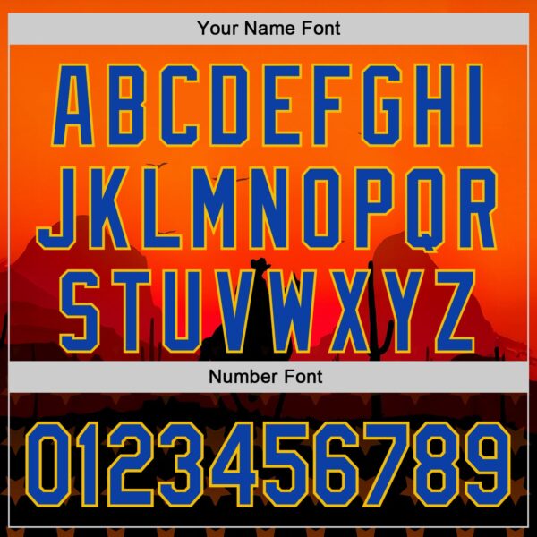 Custom Orange Thunder Blue-Yellow Texas Cowboy City Edition Authentic Baseball Jersey