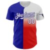 Custom Blue White Red-Dark Purple Texas Flag City Edition Authentic Baseball Jersey