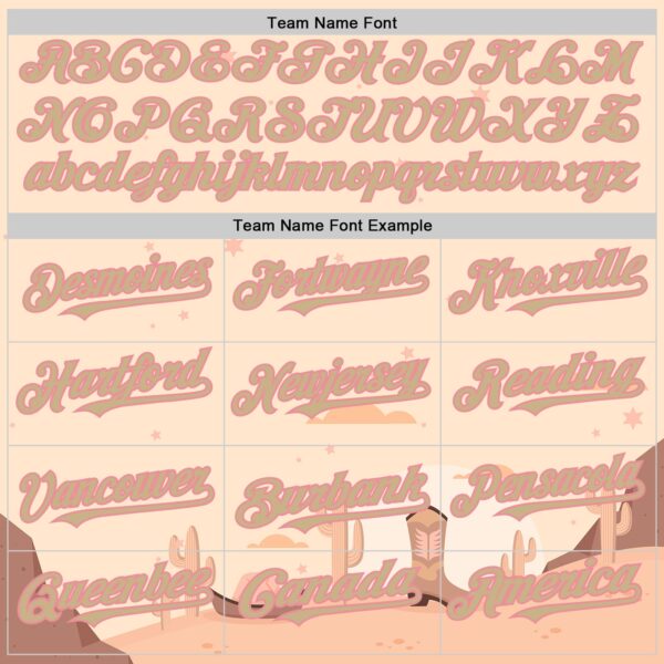 Custom City Cream Vegas Gold-Medium Pink Texas Cowboy Landscape City Edition Authentic Baseball Jersey