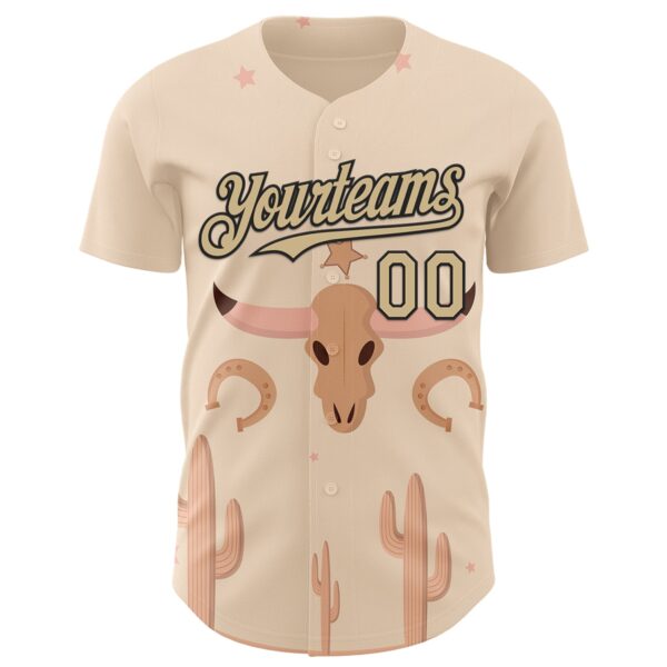 Custom City Cream Vegas Gold-Black Texas Cowboy Landscape City Edition Authentic Baseball Jersey