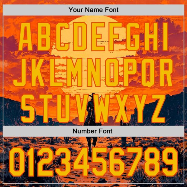 Custom Orange Yellow Texas Cowboy Sunset Southwest Landscape City Edition Authentic Baseball Jersey