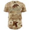 Custom City Cream Olive Texas Cowboy Tribal City Edition Authentic Baseball Jersey