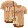 Custom City Cream Burgundy Texas Sunset Southwest Landscape Guitar City Edition Authentic Baseball Jersey