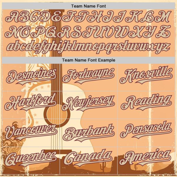 Custom City Cream Burgundy Texas Sunset Southwest Landscape Guitar City Edition Authentic Baseball Jersey