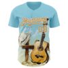Custom Blue Old Gold-White Texas Landscape Guitar City Edition Authentic Baseball Jersey