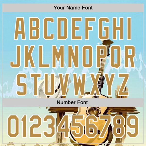 Custom Blue Old Gold-White Texas Landscape Guitar City Edition Authentic Baseball Jersey