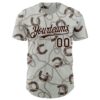 Custom Gray Brown-White Texas Horseshoe Cowboy City Edition Authentic Baseball Jersey
