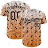 Custom Orange Brown-White Texas Horseshoe Cowboy City Edition Authentic Baseball Jersey