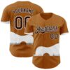Custom Brown White Texas Guitar City Edition Authentic Baseball Jersey