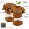 Custom Brown White Texas Guitar City Edition Authentic Baseball Jersey