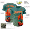 Custom Green Orange-City Cream Texas Sunset Southwest Landscape Guitar City Edition Authentic Baseball Jersey