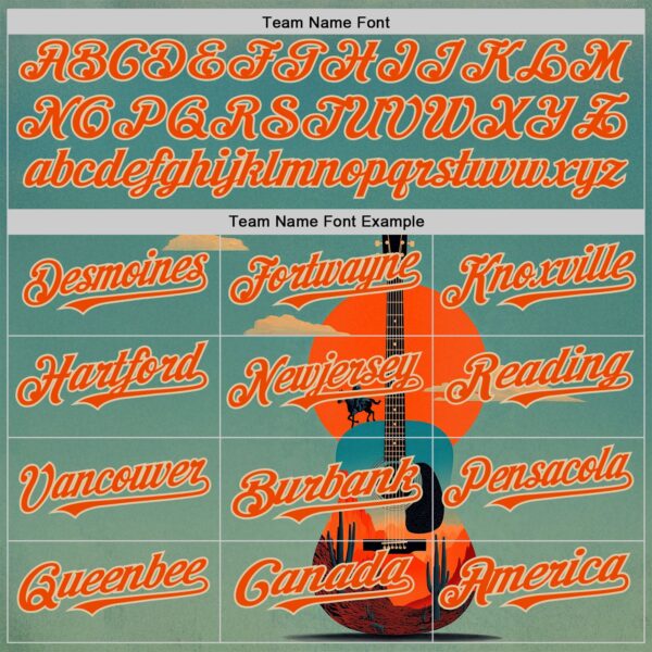 Custom Green Orange-City Cream Texas Sunset Southwest Landscape Guitar City Edition Authentic Baseball Jersey