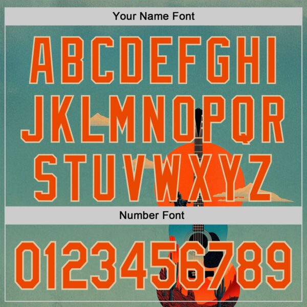 Custom Green Orange-City Cream Texas Sunset Southwest Landscape Guitar City Edition Authentic Baseball Jersey