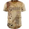 Custom City Cream Brown Texas Grunge Cowboy Country Music City Edition Authentic Baseball Jersey