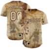 Custom City Cream Brown Texas Grunge Cowboy Country Music City Edition Authentic Baseball Jersey