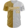 Custom White Black Pinstripe Old Gold Texas City Edition Authentic Baseball Jersey