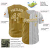Custom White Black Pinstripe Old Gold Texas City Edition Authentic Baseball Jersey