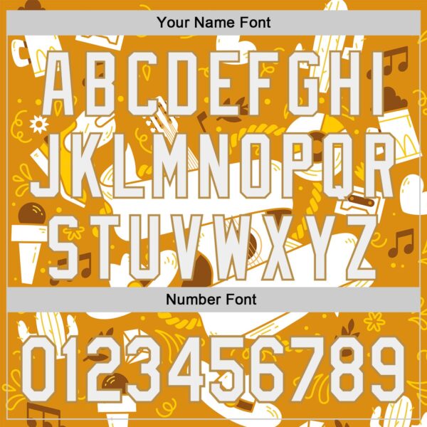 Custom Yellow White-Old Gold Texas Cowboy Guitar City Edition Authentic Baseball Jersey