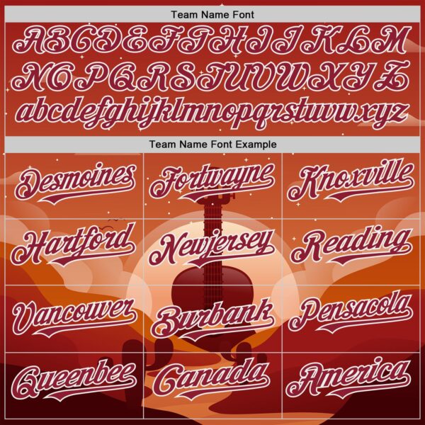 Custom Red Cardinal-White Texas Sunset Southwest Landscape Guitar City Edition Authentic Baseball Jersey