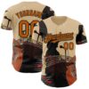 Custom City Cream Texas Orange-Black Texas Guitar City Edition Authentic Baseball Jersey