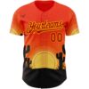Custom Orange Red Yellow-Black Texas Sunset Southwest Landscape Guitar City Edition Authentic Baseball Jersey