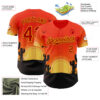 Custom Orange Red Yellow-Black Texas Sunset Southwest Landscape Guitar City Edition Authentic Baseball Jersey