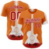Custom Orange Red-White Texas Sunset Southwest Landscape Guitar City Edition Authentic Baseball Jersey