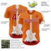 Custom Orange Red-White Texas Sunset Southwest Landscape Guitar City Edition Authentic Baseball Jersey