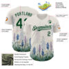 Custom White Green Texas Bluebonnet Floral City Edition Authentic Baseball Jersey
