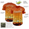 Custom Texas Orange Yellow Black-White Texas Sunset Southwest Landscape City Edition Authentic Baseball Jersey