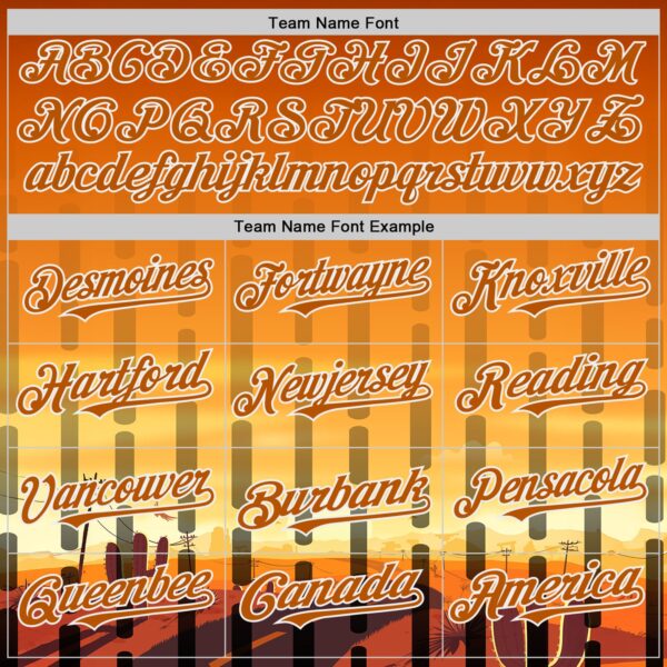 Custom Texas Orange Yellow Black-White Texas Sunset Southwest Landscape City Edition Authentic Baseball Jersey