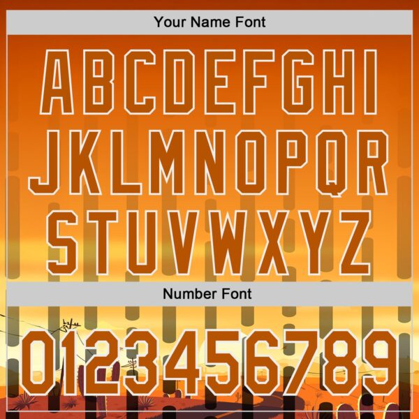 Custom Texas Orange Yellow Black-White Texas Sunset Southwest Landscape City Edition Authentic Baseball Jersey