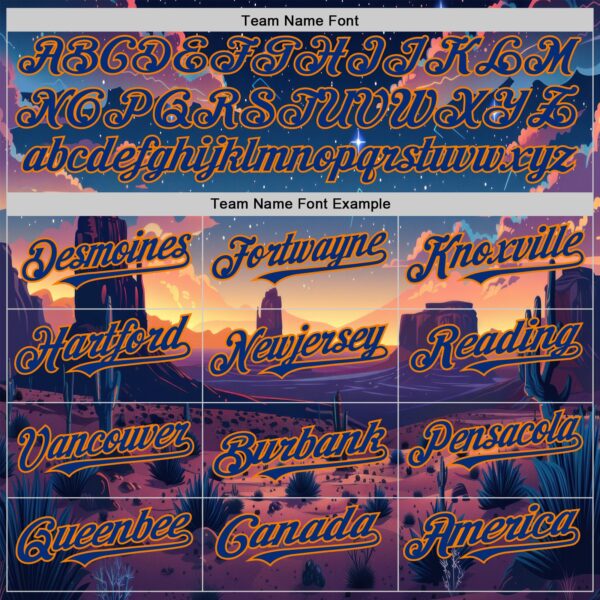 Custom Blue Royal-Bay Orange Texas Sunset Night Landscape City Edition Authentic Baseball Jersey