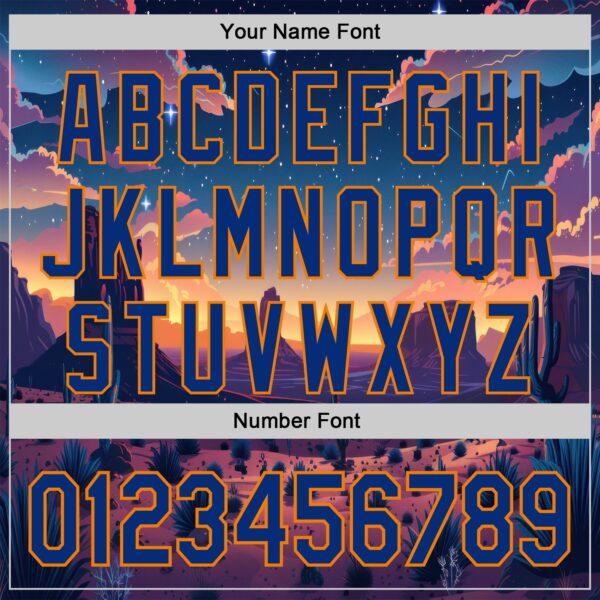 Custom Blue Royal-Bay Orange Texas Sunset Night Landscape City Edition Authentic Baseball Jersey