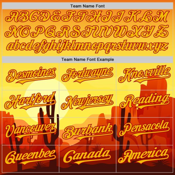 Custom Yellow Red Texas Sunset Southwest Landscape City Edition Authentic Baseball Jersey