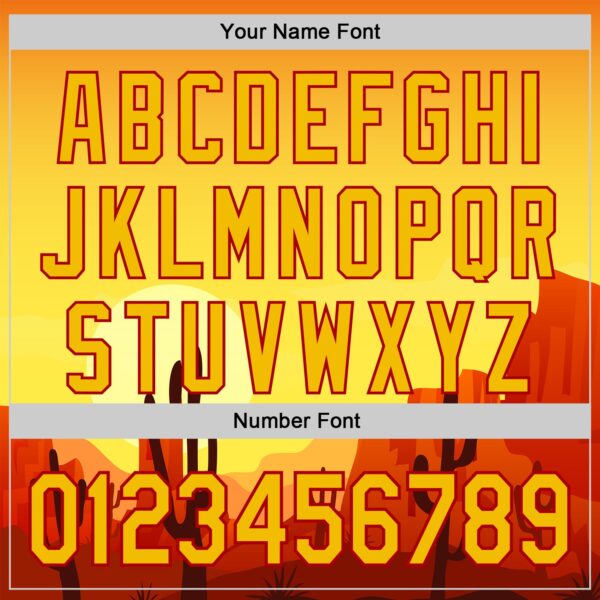 Custom Yellow Red Texas Sunset Southwest Landscape City Edition Authentic Baseball Jersey