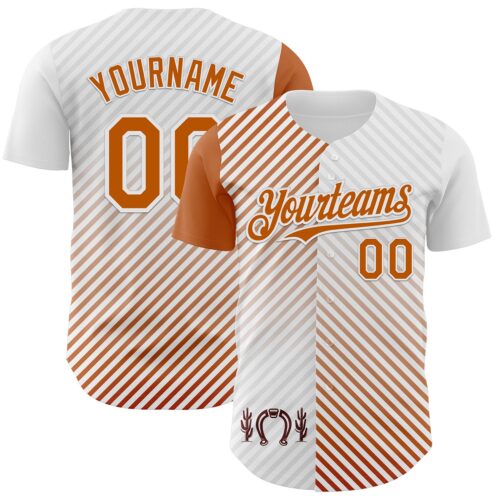 Custom White Texas Orange Texas Stripe City Edition Authentic Baseball Jersey