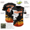 Custom Black Orange-White Texas Sunset Southwest Landscape City Edition Authentic Baseball Jersey