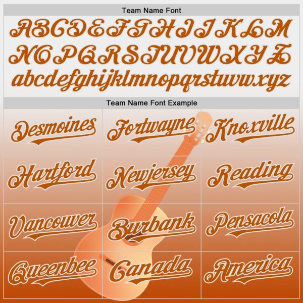 Custom White Texas Orange Texas Guitar City Edition Authentic Baseball Jersey