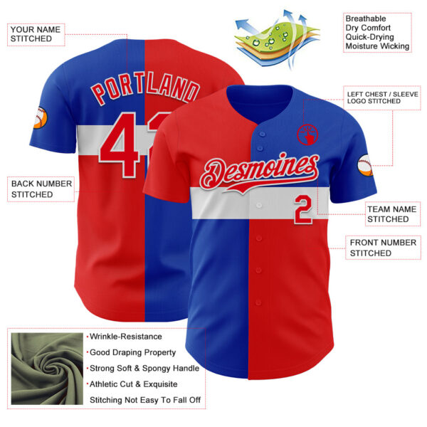 Custom Blue Fire Red-White Texas Flag City Edition Authentic Baseball Jersey