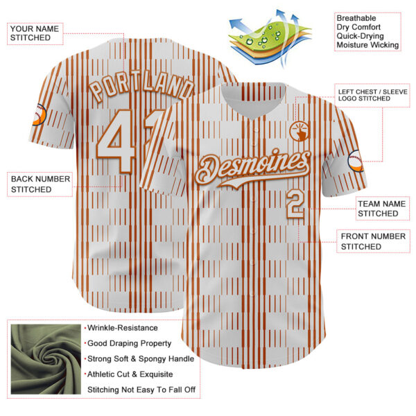 Custom White Texas Orange Texas Flag Stripe City Edition Authentic Baseball Jersey