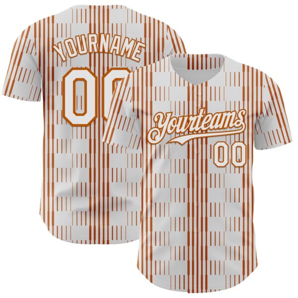 Custom White Texas Orange Texas Flag Stripe City Edition Authentic Baseball Jersey