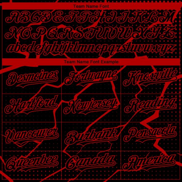 Custom Black Red Lightning Polka Dot Authentic Baseball Jersey