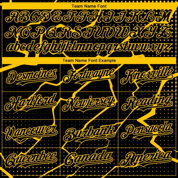 Custom Black Yellow Lightning Polka Dot Authentic Baseball Jersey