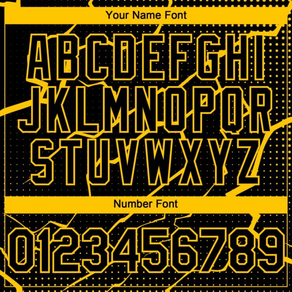 Custom Black Yellow Lightning Polka Dot Authentic Baseball Jersey