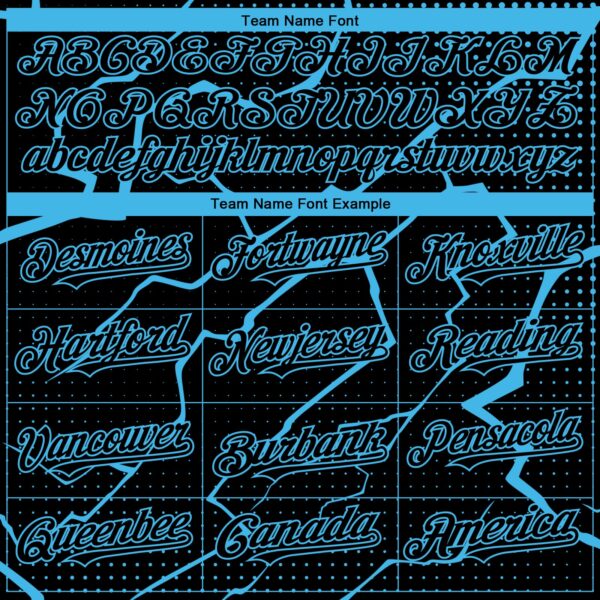 Custom Black Sky Blue Lightning Polka Dot Authentic Baseball Jersey