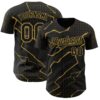 Custom Black Old Gold Lightning Polka Dot Authentic Baseball Jersey